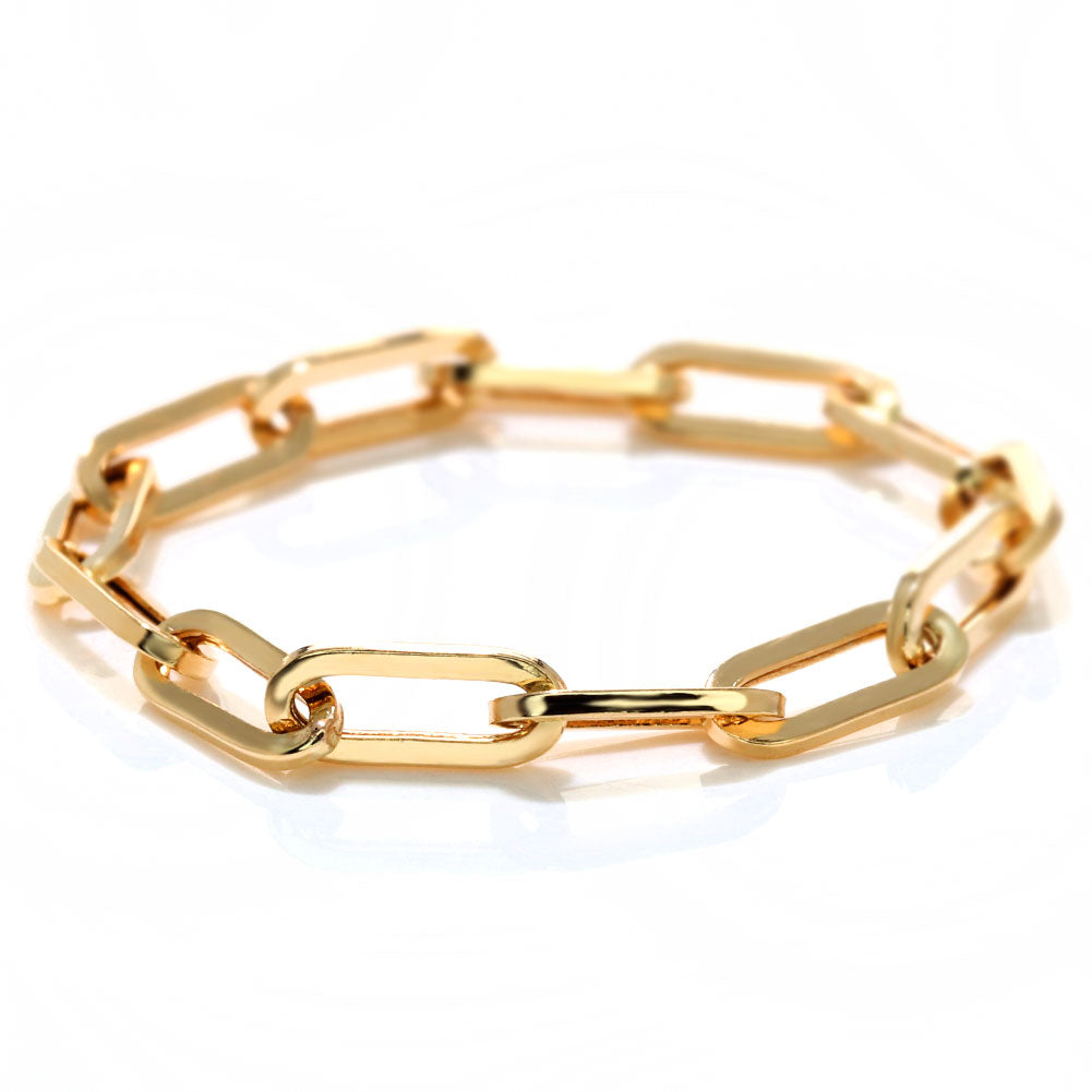 リング ペーパークリップ K18 中空 指輪 レディース 18金 K18YG ユニセックス メンズ ゴールド 鎖 人気 お揃い おしゃれ 可愛い イタリア製 (品番 p-c-h-r-065-k18)