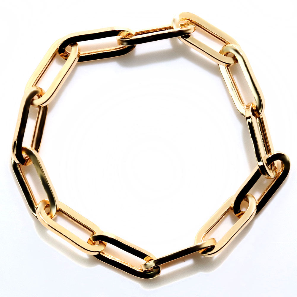 リング ペーパークリップ K18 中空 指輪 レディース 18金 K18YG ユニセックス メンズ ゴールド 鎖 人気 お揃い おしゃれ 可愛い イタリア製 (品番 p-c-h-r-065-k18)