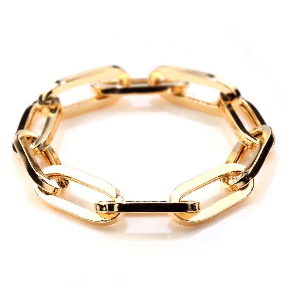 ペーパークリップ チェーンリング K18 中空 指輪 レディース ユニセックス メンズ おしゃれ 18金 K18YG 中空チェーン ゴールド イタリア製 鎖 人気 (品番 p-c-h-r-085-k18)