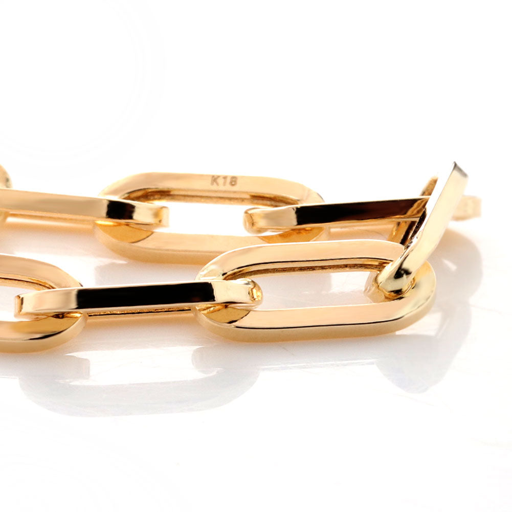 ペーパークリップ チェーンリング K18 中空 指輪 レディース ユニセックス メンズ おしゃれ 18金 K18YG 中空チェーン ゴールド イタリア製 鎖 人気 (品番 p-c-h-r-085-k18)