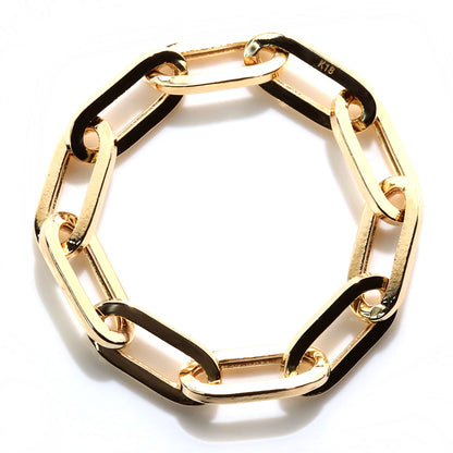 ペーパークリップ チェーンリング K18 中空 指輪 レディース ユニセックス メンズ おしゃれ 18金 K18YG 中空チェーン ゴールド イタリア製 鎖 人気 (品番 p-c-h-r-085-k18)