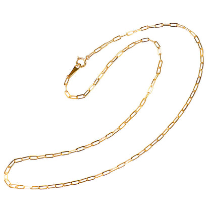 純金 ネックレス ペーパークリップ チェーン 24k メンズ K24 イエローゴールド 24金 幅2.2mm ユニセックス K18YG メンズネックレス (品番 p-c-n-k24-m)