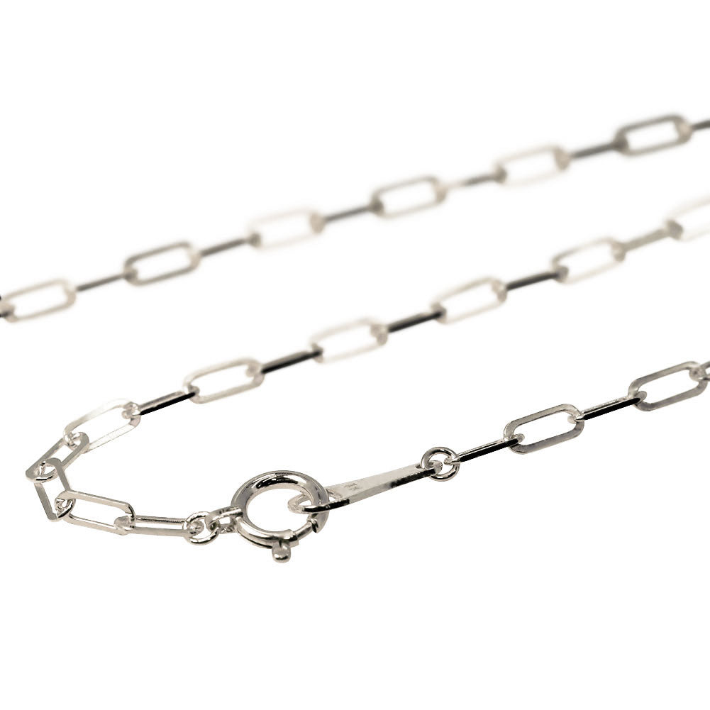 純プラチナ ペーパークリップ ネックレス チェーン pt999 レディース pt プラチナ  幅2.2mm ユニセックス プラチナ999 レディースネックレス (品番 p-c-n-pt-l)