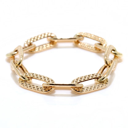 K18YG チェーンリング 中空 ペーパークリップ 指輪 レディース リング プレイドペーパークリップK18 イエローゴールド メンズ ユニセックス (品番 p-c-plaid-h-r-080-k18)