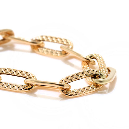 K18YG チェーンリング 中空 ペーパークリップ 指輪 レディース リング プレイドペーパークリップK18 イエローゴールド メンズ ユニセックス (品番 p-c-plaid-h-r-080-k18)