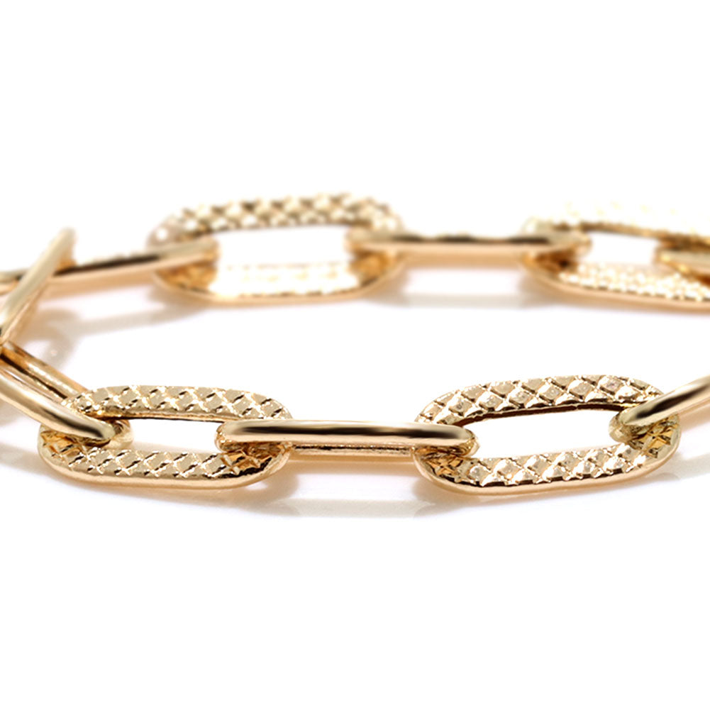 K18YG チェーンリング 中空 ペーパークリップ 指輪 レディース リング プレイドペーパークリップK18 イエローゴールド メンズ ユニセックス (品番 p-c-plaid-h-r-080-k18)