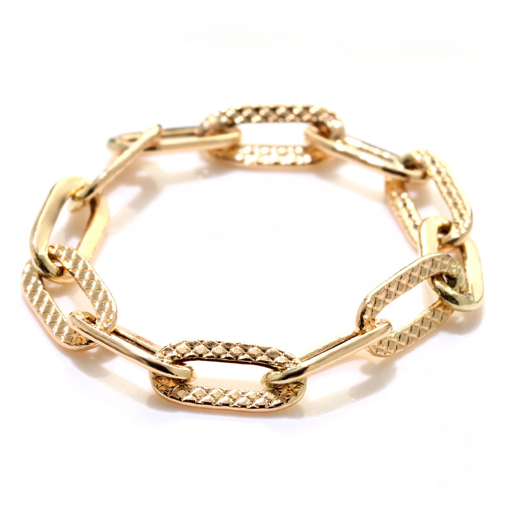 K18YG チェーンリング 中空 ペーパークリップ 指輪 レディース リング プレイドペーパークリップK18 イエローゴールド メンズ ユニセックス (品番 p-c-plaid-h-r-080-k18)