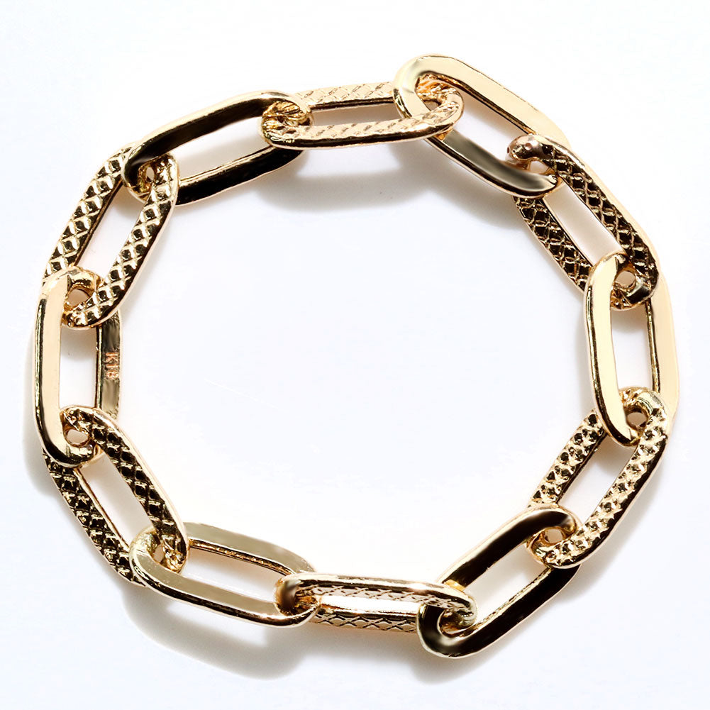 K18YG チェーンリング 中空 ペーパークリップ 指輪 レディース リング プレイドペーパークリップK18 イエローゴールド メンズ ユニセックス (品番 p-c-plaid-h-r-080-k18)