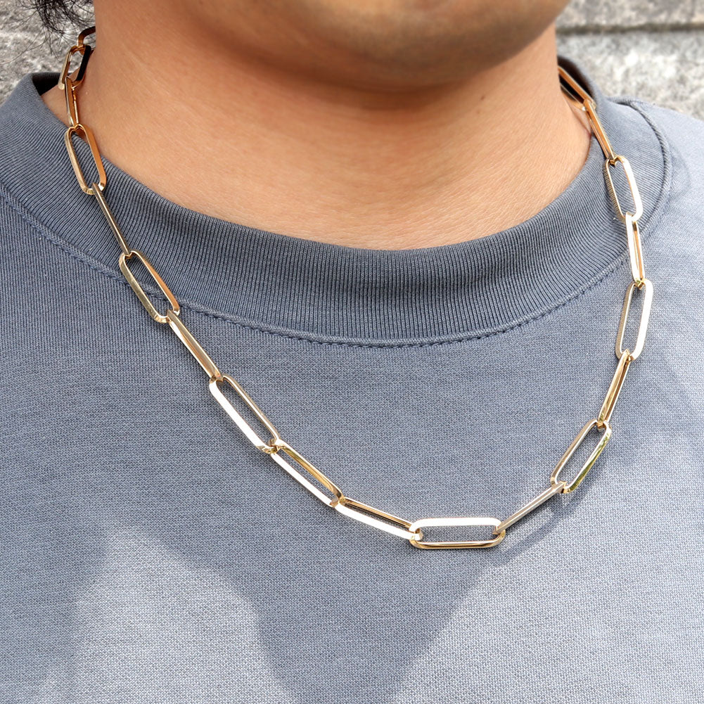 K18YG チェーンネックレス レディース 中空チェーン ラディアント かっこいい 18金 ゴールド 中空 ラディアントチェーン ペア お揃い 記念日 (品番 radiant-h-180-k18-l)