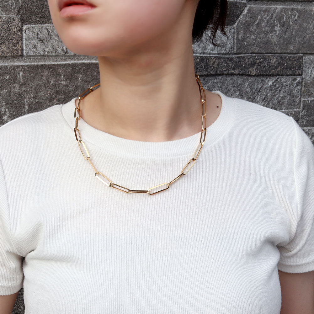 K18YG チェーンネックレス レディース 中空チェーン ラディアント かっこいい 18金 ゴールド 中空 ラディアントチェーン ペア お揃い 記念日 (品番 radiant-h-180-k18-l)