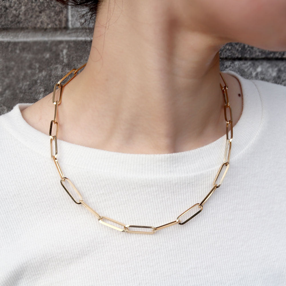 K18YG チェーンネックレス レディース 中空チェーン ラディアント