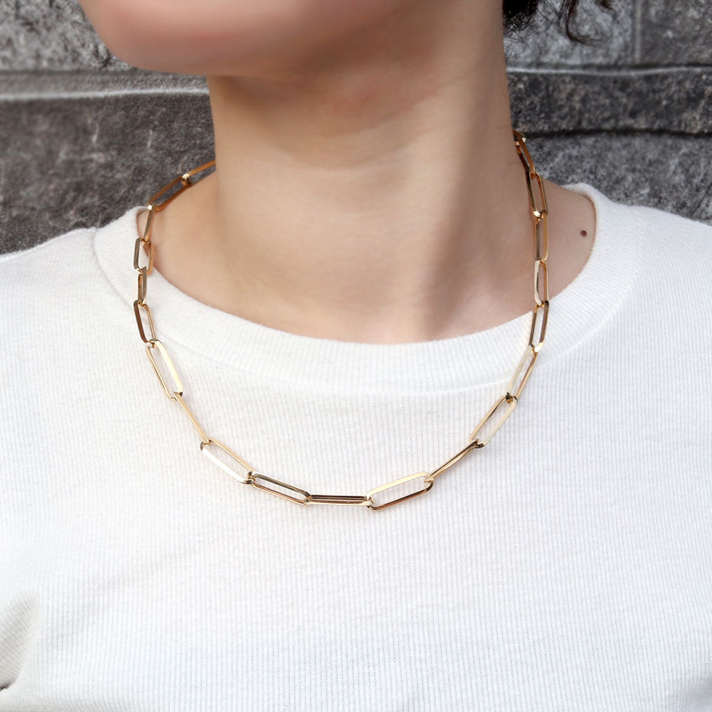 K18YG チェーンネックレス レディース 中空チェーン ラディアント かっこいい 18金 ゴールド 中空 ラディアントチェーン ペア お揃い 記念日 (品番 radiant-h-180-k18-l)