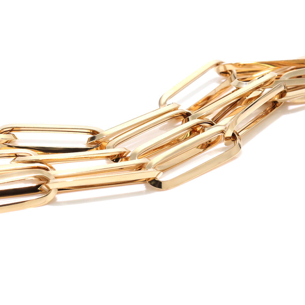 K18YG チェーンネックレス レディース 中空チェーン ラディアント かっこいい 18金 ゴールド 中空 ラディアントチェーン ペア お揃い 記念日 (品番 radiant-h-180-k18-l)