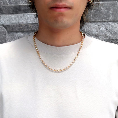 K18 ネックレス レディース チェーンのみ 太め ロロチェーン 18金 イエローゴールド 中空 チェーン K18YG おしゃれ 彼女 妻 プレゼント (品番 rolo-h-040-k18-l)