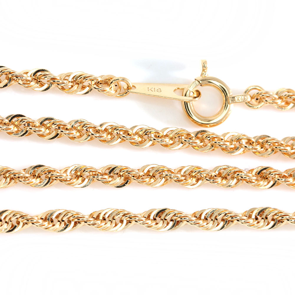 ブレスレット ロープチェーン 18金 イエローゴールド メンズ K18YG 中空 地金 ブレス 男性 大人 つけっぱなし おしゃれ メンズジュエリー (品番 rope-h-040-18-k18-m)