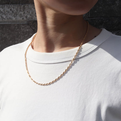中空チェーン 18金 ネックレス メンズ ロープチェーン 人気 安い 18KYG メンズネックレス おすすめ K18 ゴールド チェーンのみ おしゃれ (品番 rope-h-050-k18-m)