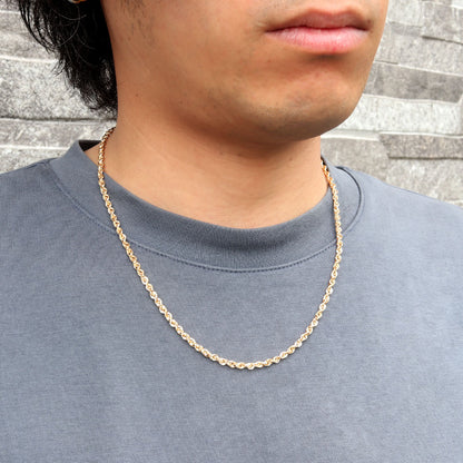中空 ネックレス ロープチェーン レディース 18金 中空チェーン K18 ゴールド 軽い シンプル ユニセックス おしゃれ  普段使い プレゼント(品番 rope-h-060-k18-l)