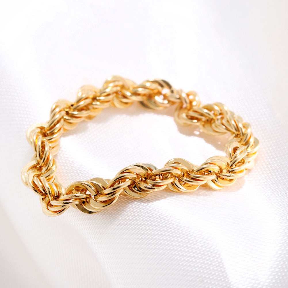 K18 イエローゴールド 中空 チェーンリング ロープ レディース 指輪 18金 リング 中空チェーン 彼氏 彼女 お揃い ペア おすすめ おしゃれリング (品番 rope-h-r-060-k18)