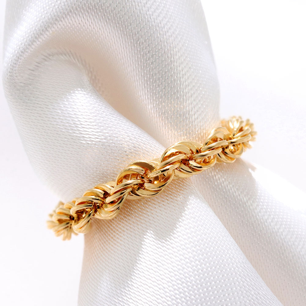 K18 イエローゴールド 中空 チェーンリング ロープ レディース 指輪 18金 リング 中空チェーン 彼氏 彼女 お揃い ペア おすすめ おしゃれリング (品番 rope-h-r-060-k18)