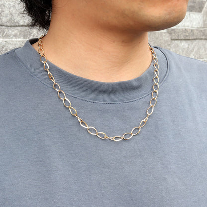 18金 ネックレス メンズ 中空 ルビドチェーン K18YG ボリュームチェーン ルビド シンプル おしゃれ 軽い 人気 おすすめ 普段使い プレゼント (品番 rubido-h-l-k18-m)