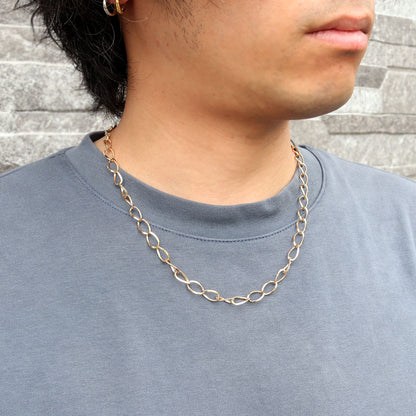 18金 ネックレス メンズ 中空 ルビドチェーン K18YG ボリュームチェーン ルビド シンプル おしゃれ 軽い 人気 おすすめ 普段使い プレゼント (品番 rubido-h-l-k18-m)