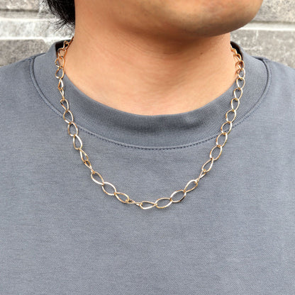 18金 ネックレス メンズ 中空 ルビドチェーン K18YG ボリュームチェーン ルビド シンプル おしゃれ 軽い 人気 おすすめ 普段使い プレゼント (品番 rubido-h-l-k18-m)