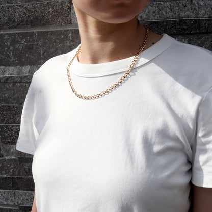 ネックレス 18金 ルビド 中空チェーン レディース K18 ゴールド 中空 チェーンネックレス 上品 ボリュームチェーン おしゃれ 中空 軽やか (品番 rubido-h-s-k18-l)