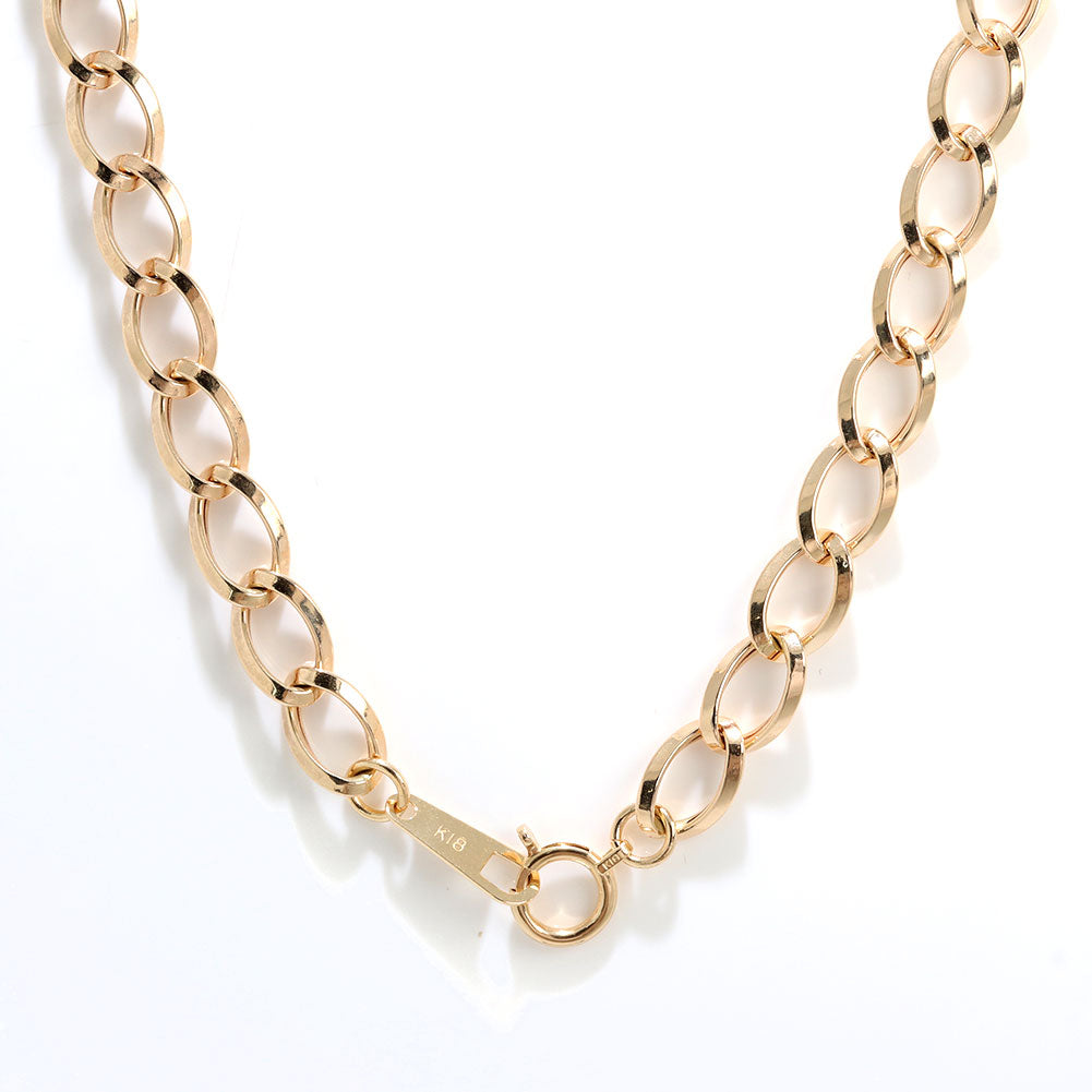 ネックレス 18金 ルビド 中空チェーン レディース K18 ゴールド 中空 チェーンネックレス 上品 ボリュームチェーン おしゃれ 中空 軽やか (品番 rubido-h-s-k18-l)