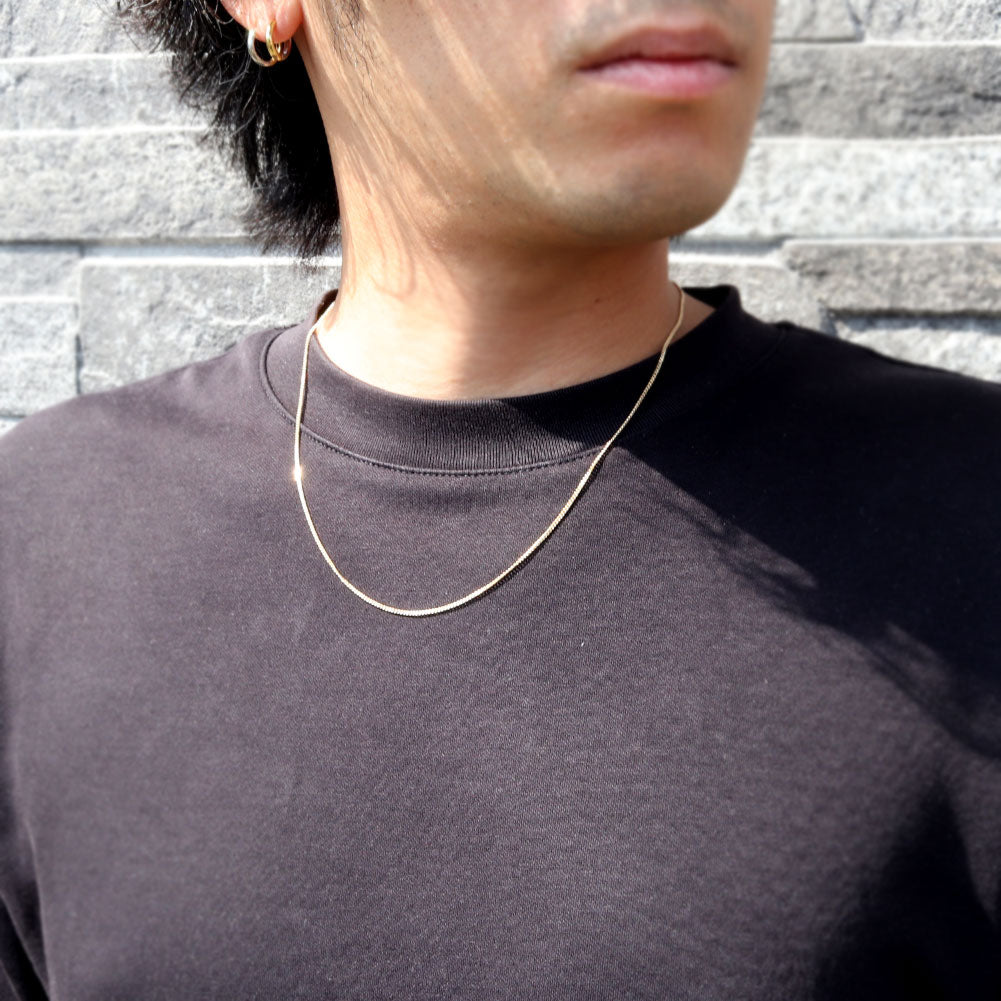 メンズネックレス 中空 喜平チェーン 18金 メンズ チェーンのみ シンプル 喜平 ネックレス K18YG 人気 おすすめ K18 ゴールド 細い おしゃれ (品番 s-k-040-k18-m)