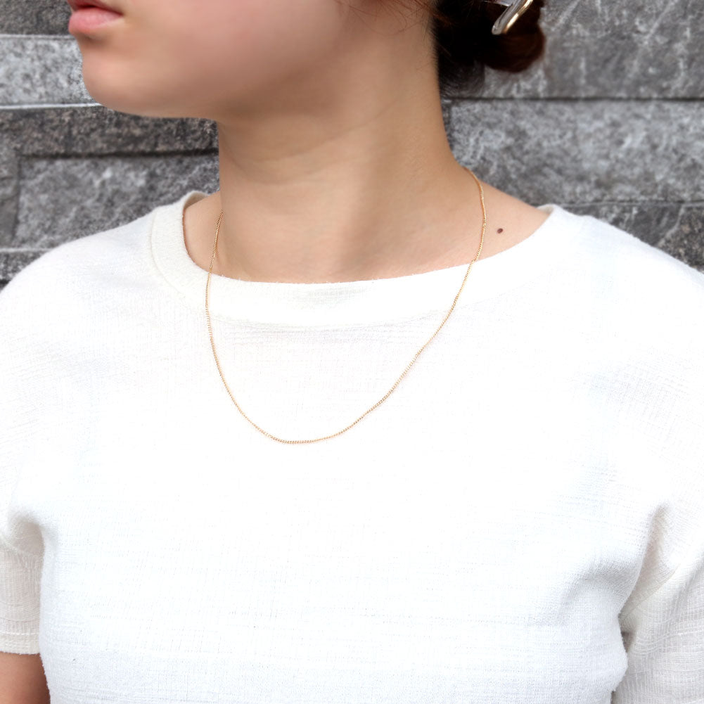 中空チェーン 喜平 ネックレス 18金 ゴールド 軽い 中空 レディース K18YG 喜平チェーン ネックレス シンプル 細い チェーンネックレス おしゃれ (品番 s-k-040-k18-l)