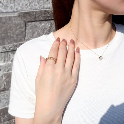 リング K18 チェーン ボリューミー 中空 チェーンリング 指輪 チャンキー K18YG 太め 中空 レディース メンズ ユニセックス 人気 定番 ペア お揃い (品番 s1108-h-r-k18)