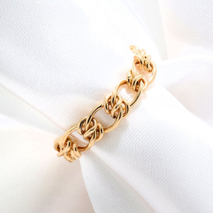 リング K18 チェーン ボリューミー 中空 チェーンリング 指輪 チャンキー K18YG 太め 中空 レディース メンズ ユニセックス 人気 定番 ペア お揃い (品番 s1108-h-r-k18)