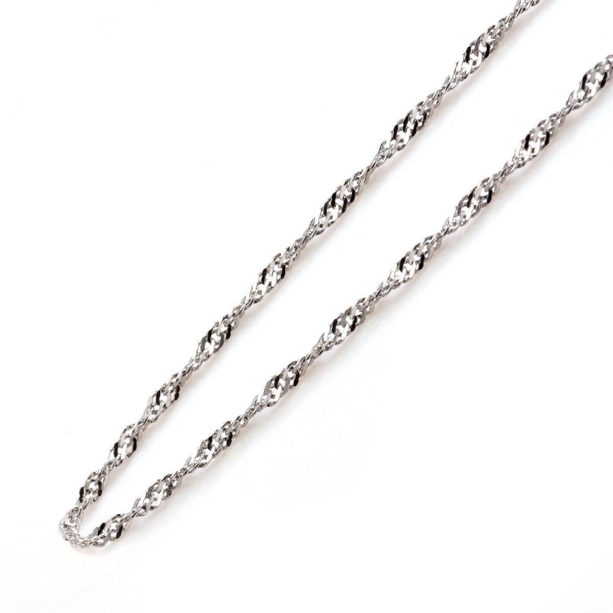 チェーン ブレスレット レディース 純プラチナ pt999 スクリューチェーン 16cm 18cm 高級感 重ね付け 女性 大人 華奢 綺麗 自分用 ご褒美 普段使い (品番 screw-015-b-pt999)