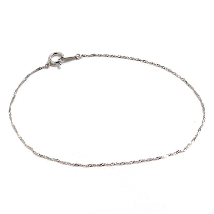 チェーン ブレスレット レディース 純プラチナ pt999 スクリューチェーン 16cm 18cm 高級感 重ね付け 女性 大人 華奢 綺麗 自分用 ご褒美 普段使い (品番 screw-015-b-pt999)