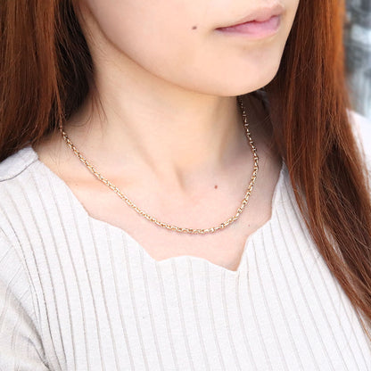 ネックレス チェーンのみ K18 ゴールド メンズ スカル チェーン 中空 18金 チェーンネックレス ユニセックス 男性 誕生日 記念日 クリスマス (品番 skull-h-130-k18-m)