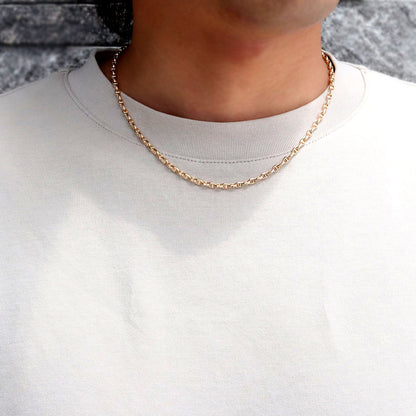 ネックレス チェーンのみ K18 ゴールド メンズ スカル チェーン 中空 18金 チェーンネックレス ユニセックス 男性 誕生日 記念日 クリスマス (品番 skull-h-130-k18-m)