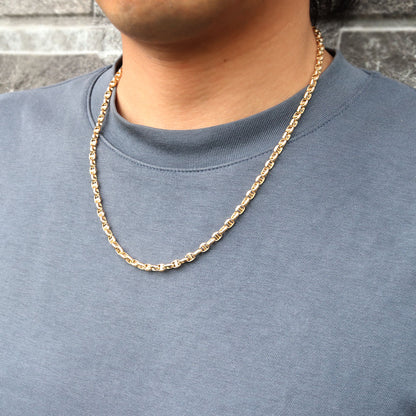 スカルチェーン 18金 ネックレス メンズ 中空 K18YG メンズネックレス 中空チェーン 人気 おすすめ K18 おしゃれ 中空ネックレス ジュエリー (品番 skull-h-160-k18-m)