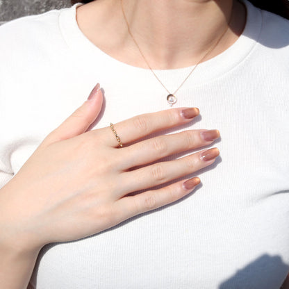 リング 中空 チェーン K18 イエローゴールド 指輪 スカル レディース K18YG 中空チェーン ユニセックス エレガント 大人女子 人気 プレゼント (品番 skull-h-r-100-k18)