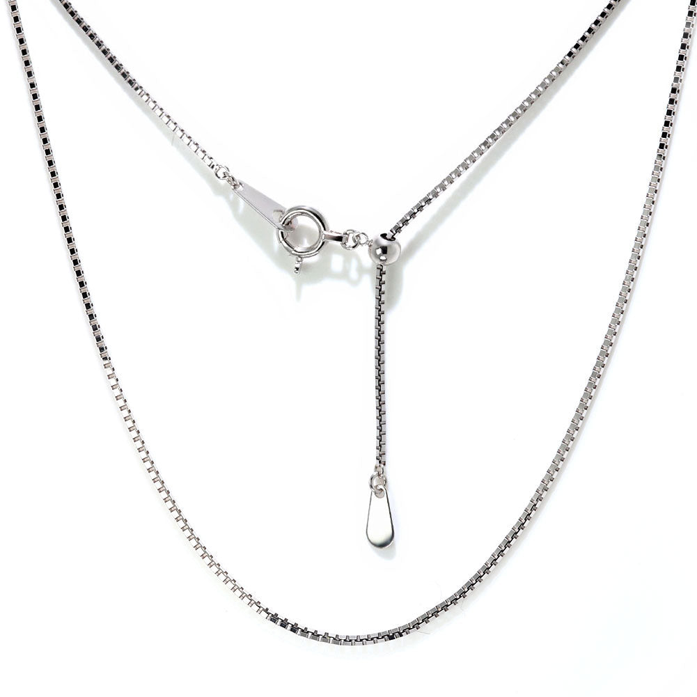 レディース ベネチアンチェーン ネックレス スライド式 長さ調整可能 チェーンのみ 45cm 上品 シンプル Pt850 K18 高級感 スライド式アジャスター (品番 venetian-08-chain-slide)