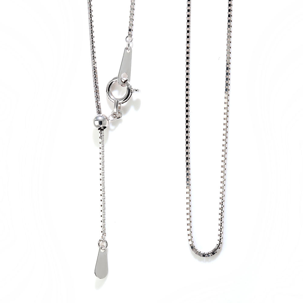 レディース ベネチアンチェーン ネックレス スライド式 長さ調整可能 チェーンのみ 45cm 上品 シンプル Pt850 K18 高級感 スライド式アジャスター (品番 venetian-08-chain-slide)