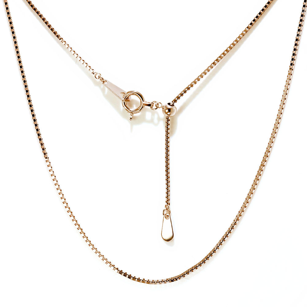 レディース ベネチアンチェーン ネックレス スライド式 長さ調整可能 チェーンのみ 45cm 上品 シンプル Pt850 K18 高級感 スライド式アジャスター (品番 venetian-08-chain-slide)