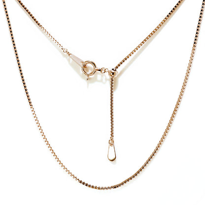 レディース ベネチアンチェーン ネックレス スライド式 長さ調整可能 チェーンのみ 45cm 上品 シンプル Pt850 K18 高級感 スライド式アジャスター (品番 venetian-08-chain-slide)