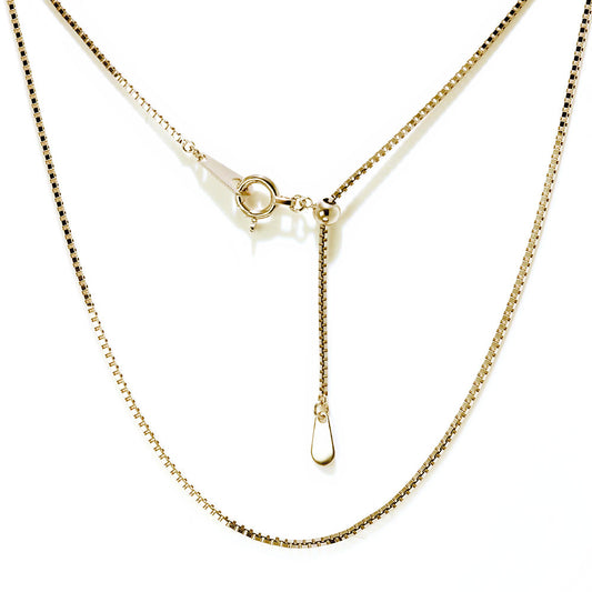 レディース ベネチアンチェーン ネックレス スライド式 長さ調整可能 チェーンのみ 45cm 上品 シンプル Pt850 K18 高級感 スライド式アジャスター (品番 venetian-08-chain-slide)