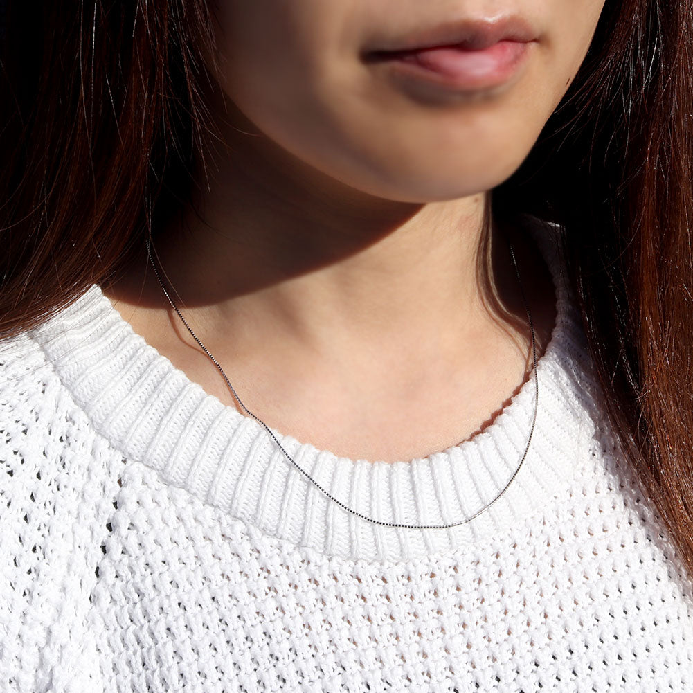 レディース ベネチアンチェーン ネックレス スライド式 長さ調整可能 チェーンのみ 45cm 上品 シンプル Pt850 K18 高級感 スライド式アジャスター (品番 venetian-08-chain-slide)