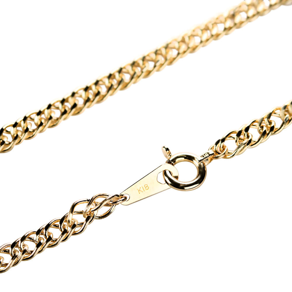 18金 喜平ブレスレット メンズ 中空 チェーン ダブル イエローゴールド 喜平 K18 中空ダブル メンズブレスレット 彼女 お揃い (品番 w-k-050-18-k18)