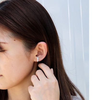 レディース イヤーカフ 唐草 大ぶり ラインストーン 選べる誕生石 天然石 片耳用 アラベスク Ear Cuff Rhinestone diamond k10 k18 pt900 sv925