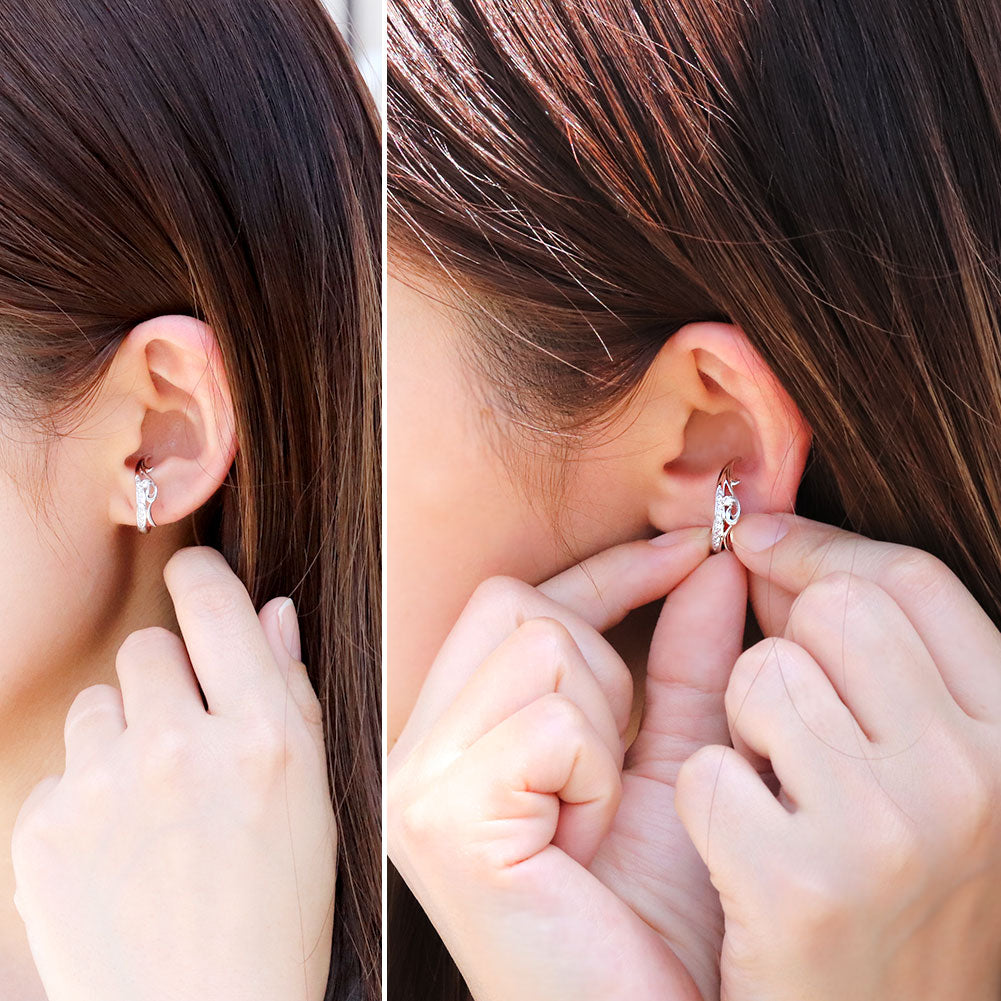 レディース イヤーカフ 唐草 大ぶり ラインストーン 選べる誕生石 天然石 片耳用 アラベスク Ear Cuff Rhinestone diamond k10 k18 pt900 sv925