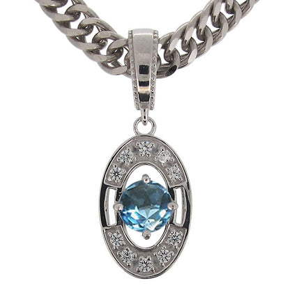 大粒 楕円 ペンダント 喜平チェーン メンズ 選べる誕生石 天然石 k10 k18 pt900 sv925 mens pendant necklace diamond ネックレス 喜平 ダイヤモンド