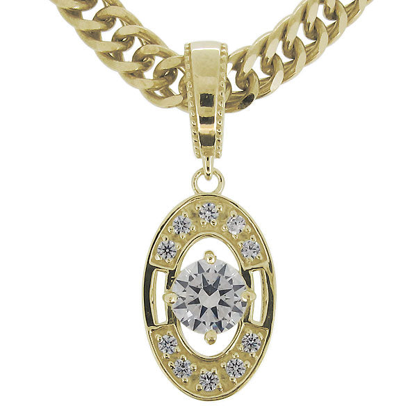 大粒 楕円 ペンダント 喜平チェーン メンズ 選べる誕生石 天然石 k10 k18 pt900 sv925 mens pendant necklace diamond ネックレス 喜平 ダイヤモンド