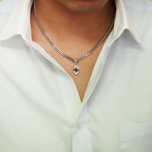 大粒 楕円 ペンダント 喜平チェーン メンズ 選べる誕生石 天然石 k10 k18 pt900 sv925 mens pendant necklace diamond ネックレス 喜平 ダイヤモンド